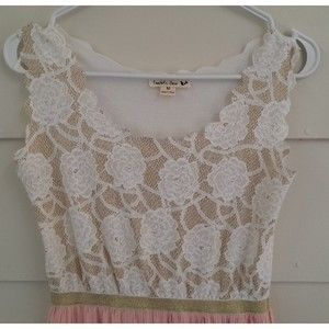 Dress Maxi embroidery with chiffon size M by double zero‎